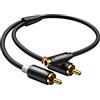 AAOTOKK Adattatore Splitter Y RCA, Placcato in oro 1 RCA aschio a 2