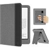 FINTIE Custodia per 7 Kindle Paperwhite (12ª Gen) / Colorsoft - 2024/2025 | Protettiva Supporto Cover con Slot per Schede & Hand Strap per Kindle Paperwhite e Kindle Colorsoft Signature, Grigio/Nero