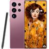 ULUCAN Smartphone S25 Ultra Premium 5G - 16 GB 1 TB, schermo HD 1440p da 7,3, doppia fotocamera da 108 MP e 72 MP, Snapdragon 8Gen 3, ricarica rapida da 8000 mAh, Android 14 sbloccato,Rose Gold-1TB