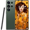 ULUCAN Smartphone S25 Ultra Premium 5G - 16 GB 1 TB, schermo HD 1440p da 7,3, doppia fotocamera da 108 MP e 72 MP, Snapdragon 8Gen 3, ricarica rapida da 8000 mAh, Android 14 sbloccato,Green-1TB