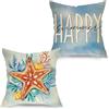 SALGIA Federe Cuscini Stella Marina, 2pcs Federe Cuscini Decorativi, Federe Cuscino 45x45, Cuscino Decorativo Estivo per Divano, Camera da Letto, Casa Vacanze (Stella Marina)