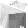 ddckj Addobbi 50 Anni Compleanno 28 cm x 10 m Runner Argento Decorazioni Tavolo Compleanno Tavolo Ritagliabile Tovaglia per Compleanno Adatto per Feste di Uomo e Donna