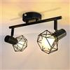 Sweier - Plafoniera a faretto, E14 orientabile, lampada da parete industriale (senza lampadina), lampadario da soffitto vintage per cucina, (senza lampadina), per cucina, corridoio, soggiorno, camera