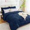 WAVVE Piumino Letto Singolo Invernale 140x200 cm - 450 gr/mq Piumone Inverno per Letto da 80x190, Trapunta 200x140 Microfibra Sintetica, 140 x 200 cm, Blu