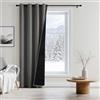 MIULEE Tenda Oscurante Termica Isolante Freddo e Caldo, Tende Doppio Strato con Anelli Tende Termiche Isolanti per Interni, Porta Inverno Termica Antivento, 132x175 CM, Grigio, 1 Pezzo