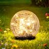 Tremdwoto Luci solari da giardino, luce esterna in vetro incrinato, luce LED impermeabile per patio cortile, prato inglese decorazione festa di compleanno (Luce di terra)