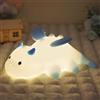 Ammonite Luce notturna a forma di drago, graziosa lampada a forma di drago con 8 luci colorate, in morbido silicone per bambini, luce notturna a LED, luce tattile, decorazione per la camera dei