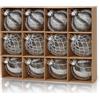 DEMIUKO 12 Pezzi Palline di Natala Argento Palline per l'Albero 8CM Grande Bagattelle per Alberi Antisfondamento Decorazioni Albero di Natale per Feste di Matrimoni Addobbi di Natale