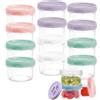 KAHEIGN 20 Pezzi Piccoli Contenitori per Alimenti, 200ml Ciotole di Plastica Riutilizzabili Impilabili per Gastronomia con Coperchi a Tenuta Stagna, Lavabili in Lavastoviglie Microonde Freezer