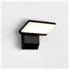 Chrasy Applique da Parete LED 18W IP65 Interni/Esterni Lampada Muro Moderna in Metallo con Luce Calda 3000K Design Compatto Angoli Arrotondati Nero/Bianco per Camera/Balcone/Soggiorno (Nero)
