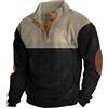 Generic Felpa Uomo a Maniche Morbido e Comodo Top per Adulti Leggera Felpe da Lavoro Top Invernale da Lavoro Tattico Pullover Basic Senza Cappuccio Maglione con Mezza Zip Pullover Casual Regular Fit