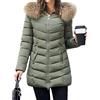 shownicer Giacca Donna Corta Invernale Cappotto Piumino Pelliccia Cappuccio Giacche Cappotto Cappuccio Lungo Taglie Forti da Donna Sportiva Elegante Army Green M