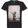 French Unicorn T-Shirt Uomo Girocollo Cotone Bio Full Metal Alchemist Braccio Manga Giapponese, Noir, L