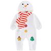 Bufarromio Neonato Neonato Ragazze Abiti di Natale Pupazzo di Neve Peluche Con Cappuccio Pagliaccetto Manica Lunga Tuta Sciarpa Appena Appena Neonato Vestiti, bianco, 6-12 Months