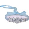 Jadvenword Cintura da sposa di cristallo con nastro di raso, azzurro, strass perline ornamento, abito da sposa accessorio