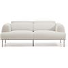 La Forma Divano Aurum 2 posti in ciniglia écru con testiera reclinabile e base in metallo beige opaco 214 cm FSC Mix Credit