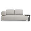 La Forma Divano Compo 2 posti beige grigiastro con vassoio grande e struttura in metallo nero 200 cm FSC Mix Credit