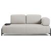 La Forma Divano Compo 2 posti beige grigiastro con vassoio piccolo e struttura in metallo nero 200 cm FSC Mix Credit