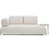 La Forma Divano Compo 2 posti in ciniglia écru, vassoio grande con impiallacciatura in rovere e struttura in metallo beige 200 cm FSC Mix Credit