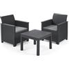 Keter Set Tavolino e 2 Poltrone Da Giardino EMMA BALCONY SET KETER