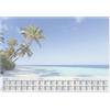 SIGEL H6470 Sottomano di carta- spiaggia con palme - blu - circa A2-2026/2027/2028 - DE/EN/FR/NL - 30 foglie - certificazione FSC
