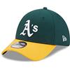 New Era Oakland Athletics Baseball Fankappe von Grün Gelb mit gebogenem Schirm Basecap 39Thirty - XS-S