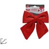 Due Esse Christmas Fiocco da 13cm in Tessuto Rigato Rosso di Dueesse Christmas