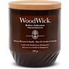 Woodwick Candela profumata WoodWick ReNew con stoppino scoppiettante | Candela media di Cherry Blossom & Vanilla | Cera di cocco e soia a base vegetale | Materiali riciclati | Doni perfetti per donne