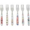 Excelsa Xmas Sweet Pastels Set 6 Forchettine per Dolci, Acciaio Inox, Cm. 15, Decoro Natalizio