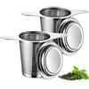 UNIDEAL 2pc Filtro per tè in Acciaio Inox con Coperchio, infusore per tisane, infusione, per the sfuso,colino/Tazza/Teiera/Bollitore