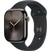 Apple Watch Series 10 GPS + Cellular 46 mm Smartwatch con cassa in titanio color Ardesia e cinturino Sport Loop Nero - M/L. Fitness tracker, app ECG, display Retina always-on, Carbon Neutral