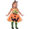 amscan (PKT) (9903392) Costume da zucca carino per bambine (2-3 anni)