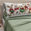 PETTI Artigiani Italiani - Lenzuola in Cotone con Federe in Stampa Digitale di Natale, Lenzuola Natalizie Una Piazza, Completo Letto Singolo Natalizio, Xmas 9 Verde, 100% Made in Italy