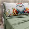 PETTI Artigiani Italiani - Lenzuola in Cotone con Federe in Stampa Digitale di Natale, Lenzuola Natalizie Due Piazze, Completo Letto Matrimoniale Natalizio, Xmas 14 Verde, 100% Made in Italy