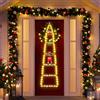 SIVQIKE 98 luci fiabesche LED Babbo Natale Scala 0.8M striscia luminosa di Natale LED con funzione timer di memoria,8 modalità,luci decorative natalizie per esterni,interni,finestre,giardini (Bianco Caldo)