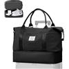 WEPLAN Borsone da Viaggio Donna Bagaglio a Mano 40x30x20 Ryanair Wizzair Borsa da Viaggio Donna Uomo Borsone Palestra con Scomparto per le Scarpe Travel Bag Borsa Sportiva Weekend,A02-Nero
