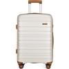 KONO Set di 3 Valigie Rigida Trolley Bagaglio a Mano 55cm Valigia Media 65cm Valigia Grande 76cm con TSA Lucchetto e 4 Ruote, Bianco