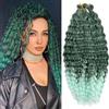 YEESHEDO 22 pollici, 3 confezioni di capelli verdi Ombre profonda Twist Crochet Hair Wave Curly Bohemian Crochet Braids Deep Wave Hair Bundles sintetici extension per capelli per donne e ragazze