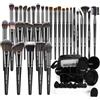 MAANGE Set di pennelli da trucco, 54 pezzi, kit di trucco multifunzionale, pennelli sintetici di alta qualità, per donne e ragazze (nero, 54 pezzi)