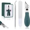 lasuroa 3 Pezzi Tronchesi per Unghie Incarnite Set, Professionali Obliquo Tagliaunghie a Becco d'Aquila con Lima e Strumento Strappare per Unghie Spesse e Anziani (Verde)