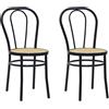 Generico Sedie Thonet Vienna Struttura in Ferro e Seduta in Finta Paglia Ideali per Cucina Bar Osteria e Ristorante Nero Lucido 2 pezzi