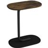 URBNLIVING Tavolo ovale a forma di C in legno e metallo per comodino, divano, perfetto per soggiorno, camera da letto, ufficio, design compatto e multifunzionale