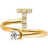 Purelei Anello con lettere - Anello per donna in acciaio inossidabile resistente - Anelli impermeabili - Anelli regolabili dalla taglia 50 alla 60 - Gioiello fantasia per il tuo look individuale, 50