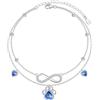 HOOHWE Cavigliera da donna in argento Sterling 925 cucciolo di cane zampa stampa cavigliera per donne Infinity cuore a strati caviglia regolabile a strati gioielli alla caviglia regalo