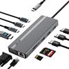 Acer Hub USB-C11 in 1 HDMI 4K a 60 Hz, VGA 1080p, 2 porte USB-C da 10 Gbps, 2 porte USB-A da 5 Gbps, porta PD da 100 W, Ethernet 1000 Mbps, scheda SD/TF, docking station per PC e desktop