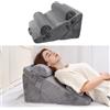 VEVOR Cuscino a Cuneo per Dormire, Set 4, Cuscini Ortopedici Regolabili per Letto, Supporto per Braccio, Gamba, Collo e Spalla, per Mal di Schiena, Reflusso Acido, Sollievo dal Russare, Grigio Scuro