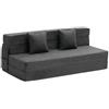 VEVOR Divano Letto Pieghevole con 2 Cuscini e Fodera Lavabile, Poltrona Letto Trasformabile in Memory Foam ad Alta Densità 25D, Divano Futon per Soggiorno, Camera da Letto, Grigio Scuro, Queen