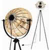 Osasy Lampada da terra Tripode,Paralume Unico Boho Beige, Design Stile Proiettore, Illuminazione Decorativa per Soggiorno(Senza lampadina)