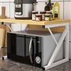 BAKAJI Scaffalatura Mobile Scaffale Porta Microonde Struttura in Metallo con Ripiano in Legno MDF Organizer Mensola Porta Utensili Strumenti Cucina Design Moderno Dimensione 54 x 35 x 35 cm