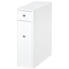 Homcom Mobiletto Armadietto Cassetti Scorrevoli Moderno da Bagno in MDF 17 x 48 x 58cm Bianco